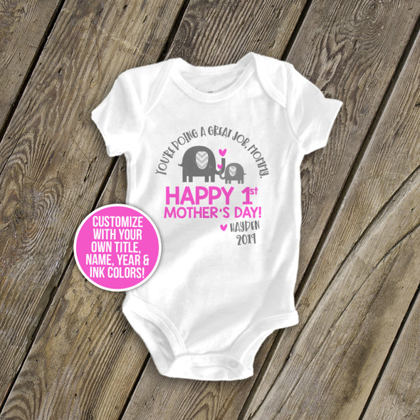 1st Mother's Day girl or boy bodysuit