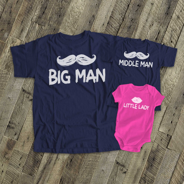 Mustache theme matching THREE DARK shirt gift set