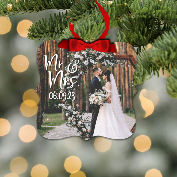 First Christmas mr and mrs photo ornament