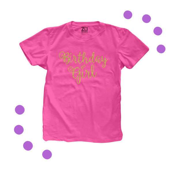 Birthday girl sparkly glitter DARK Tshirt