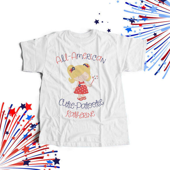 All American cutie girls personalized Tshirt