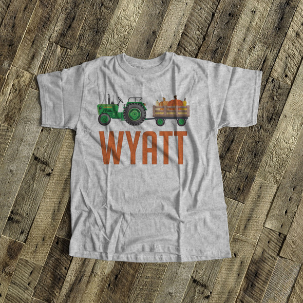 Fall green or red tractor personalized Tshirt