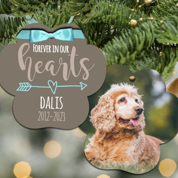 Paw print memorial Christmas ornament 