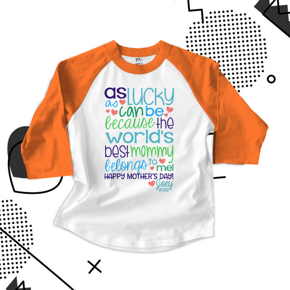 Mothers Day worlds best mommy boys raglan shirt