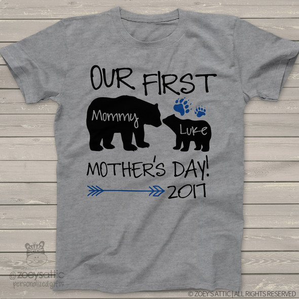 First Mothers Day mommy baby bear Tshirt