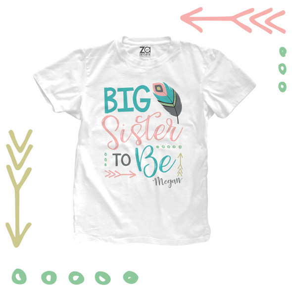 Big sister to be feather shirt 