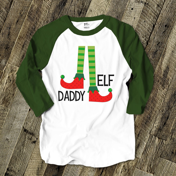 Daddy elf unisex ADULT raglan Christmas shirt