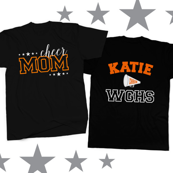 Cheer mom megaphone personalized DARK Tshirt