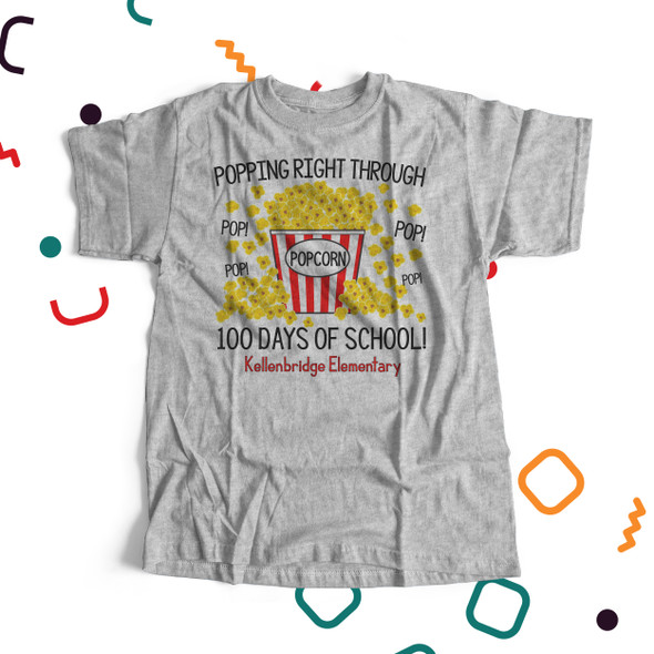 Teacher 100 days popcorn Tshirt