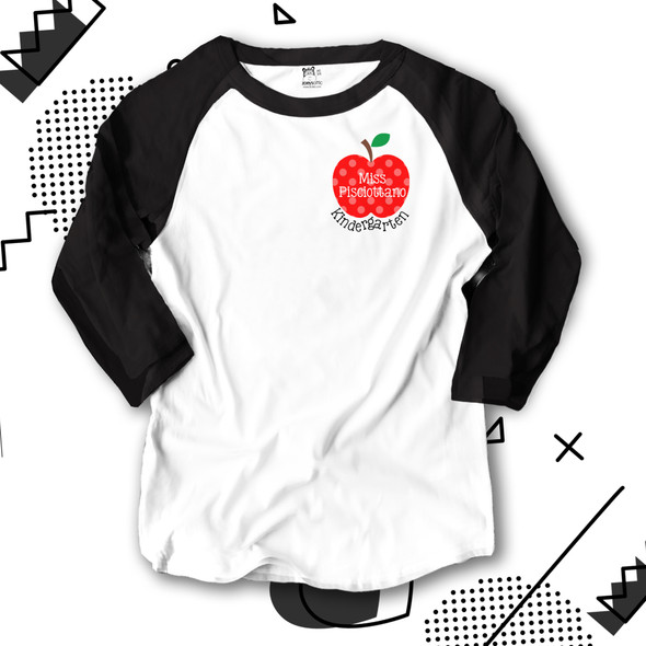 Teacher shirt apple any grade unisex raglan shirt