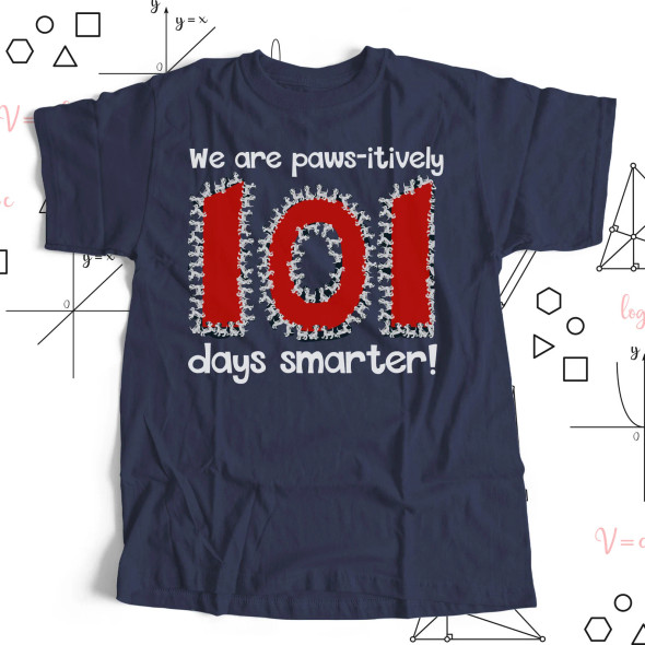 Teacher 101 days smarter dalmation DARK shirt