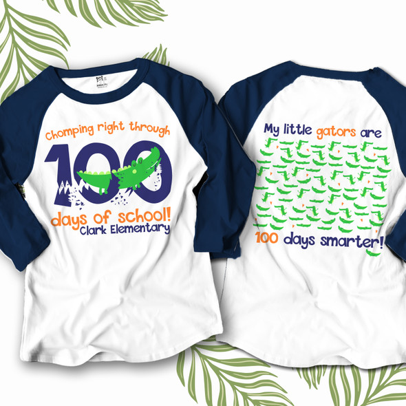 Teacher 100 days smarter gators unisex adult raglan shirt