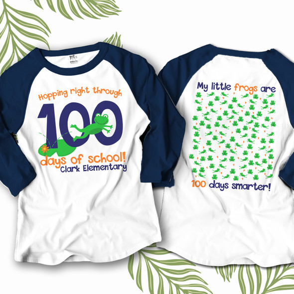 Teacher 100 days smarter frogs unisex adult raglan shirt