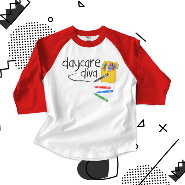Daycare diva childrens raglan shirt