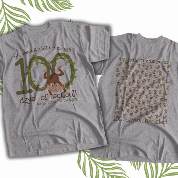 Teacher 100 days of school monkey Tshirt