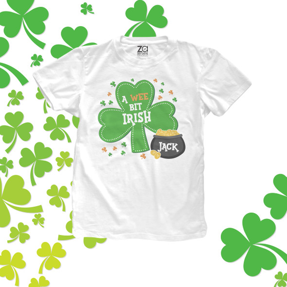 St. Patricks Day wee bit Irish personalized Tshirt