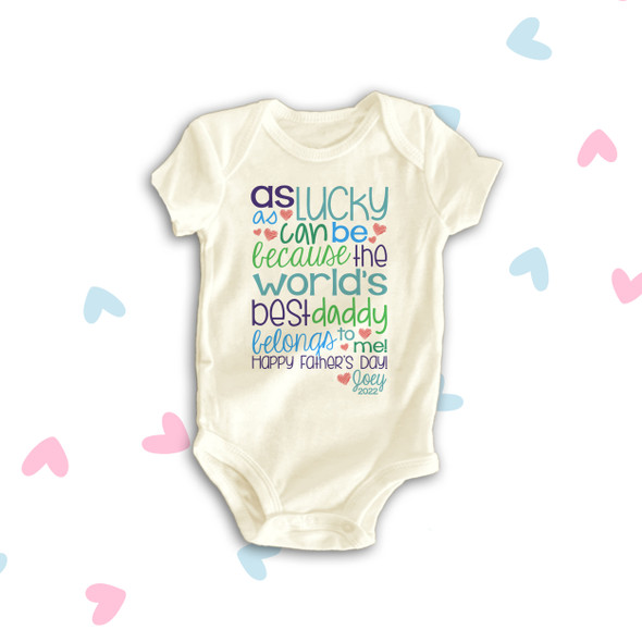 Fathers Day worlds best daddy boys bodysuit or Tshirt