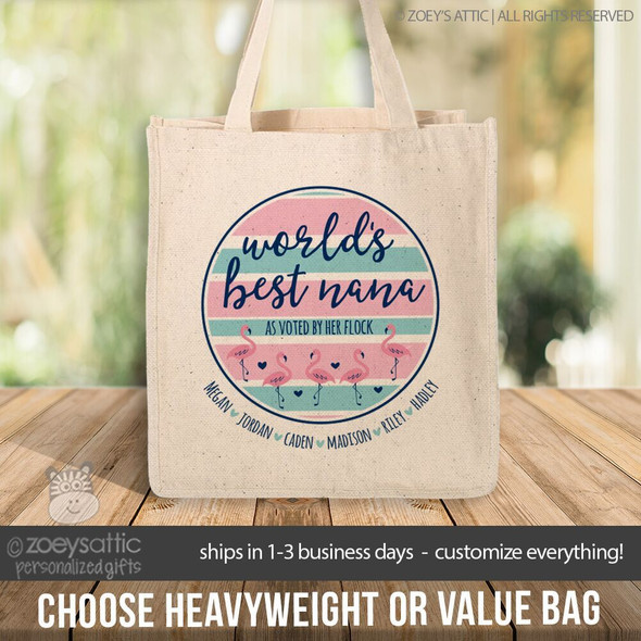 grandma tote bag, worlds best Nana bag mothers day gift