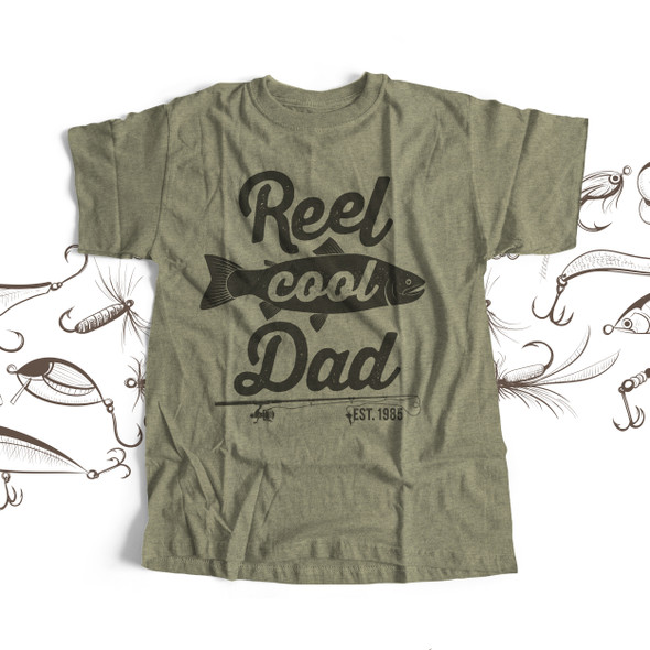 Premium Vector  Reel cool dad t - shirt with a fish on it