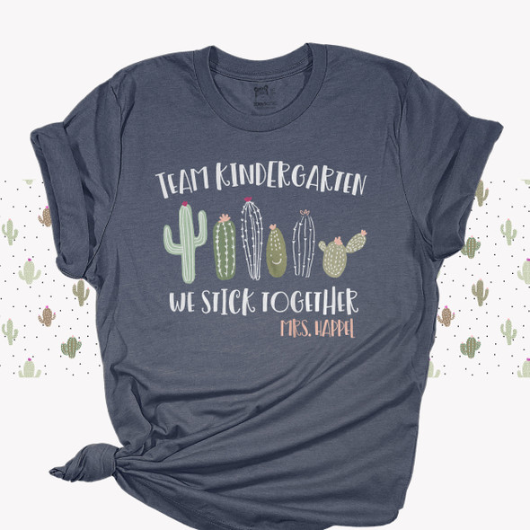 Team teacher stick together cactus any grade unisex DARK tshirt 