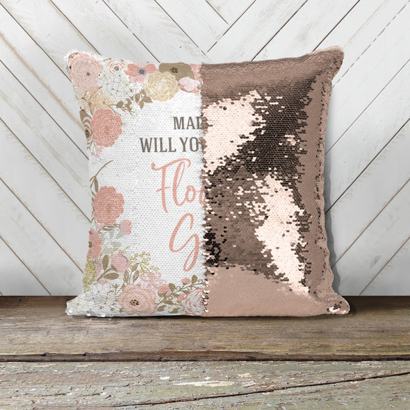 Flower girl proposal will you be my flower girl sequin pillowcase pillow