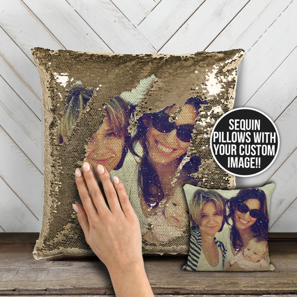 Family or friends favorite photo custom decorative sequin pillowcase pillow