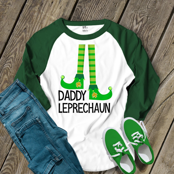 St. Patrick's Day daddy leprechaun adult raglan shirt