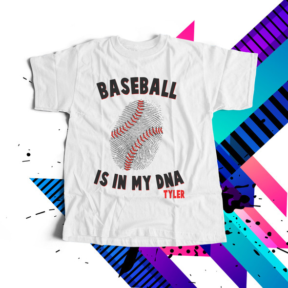 Baseball is in my DNA fingerprint personalized Tshirt