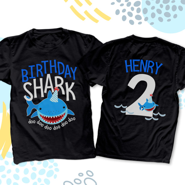 Birthday baby shark first birthday DARK Tshirt