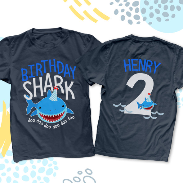 Birthday baby shark first birthday DARK Tshirt