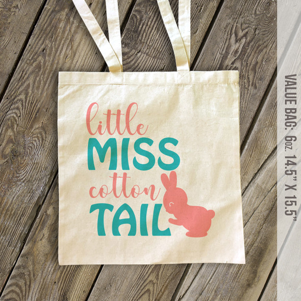 Easter bunny little miss cotton tail tote bag