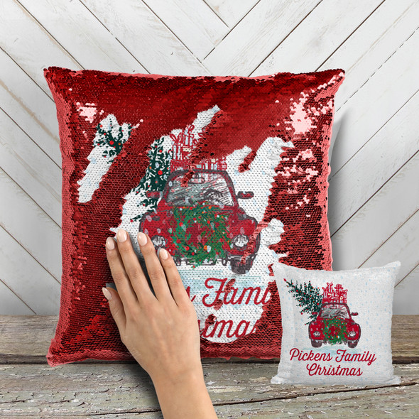 sequin christmas pillow