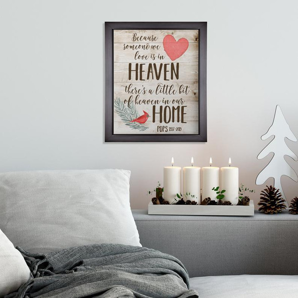 Heaven in our home memorial canvas hardboard print with optional frame