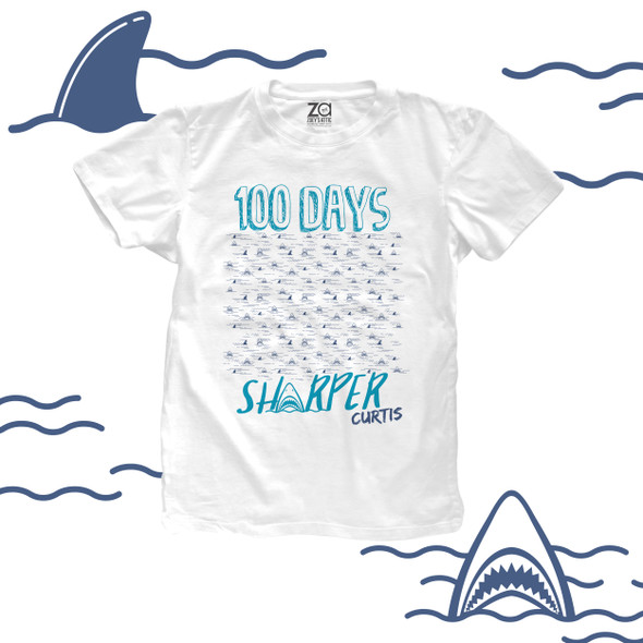 Student 100 days sharper shark Tshirt