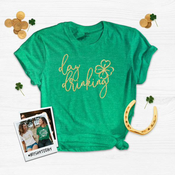 St. Patricks Day glitter day drinking Tshirt