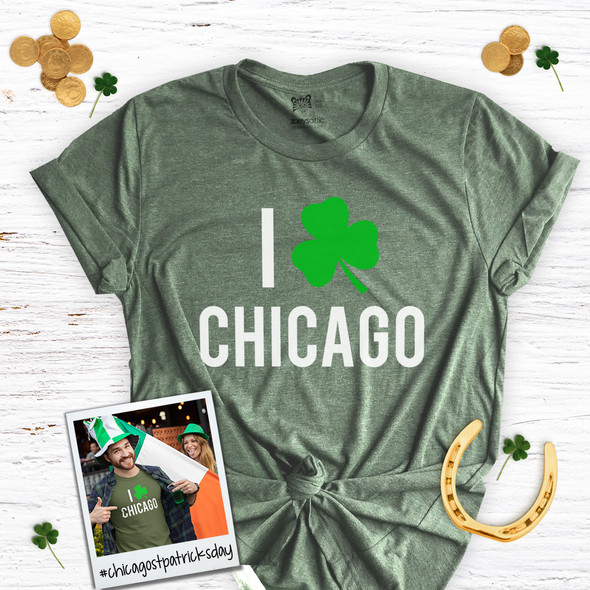 St. Patrick's Day I shamrock Chicago adult unisex DARK Tshirt