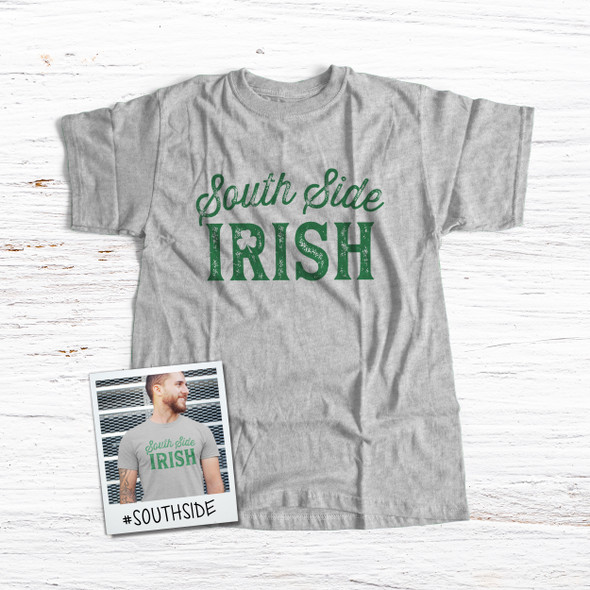 St. Patrick's Day Chicago south side irish shamrock glitter option adult unisex Tshirt