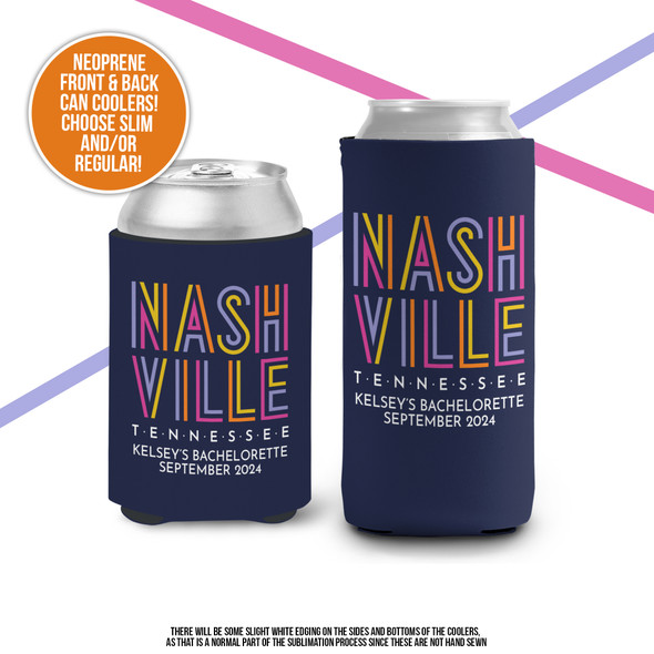 Bachelorette party nashville personalized can coolie