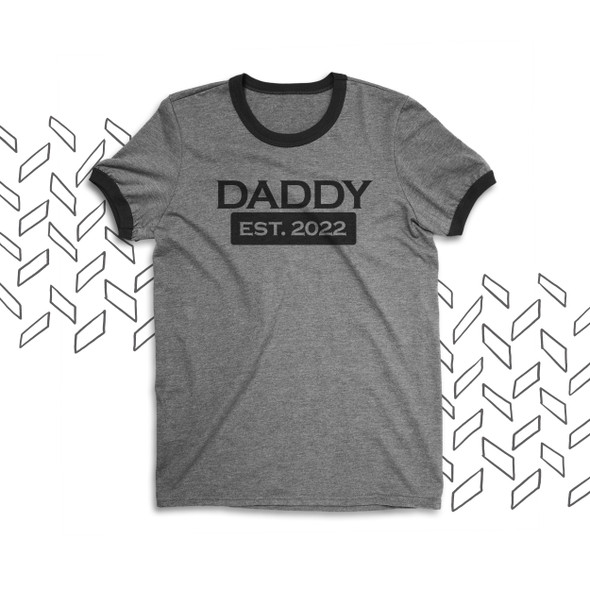 Daddy shirt daddy established any year custom ringer style Tshirt