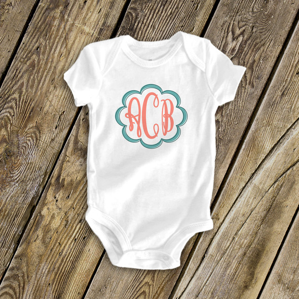 monogram tshirt, tropical wreath initial monogram unisex or vneck