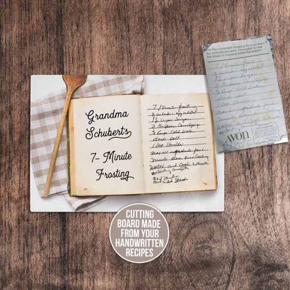 Handwritten keepsake recipe cutting board