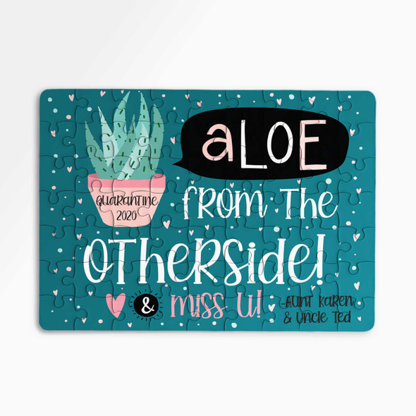 Quarantine gift social distancing aloe from the other side personalized puzzle