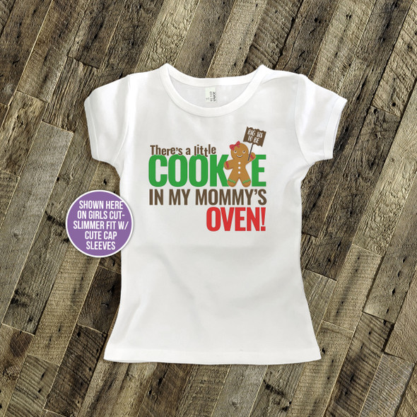 Christmas big sis to be little cookie in my mommy's oven Tshirt