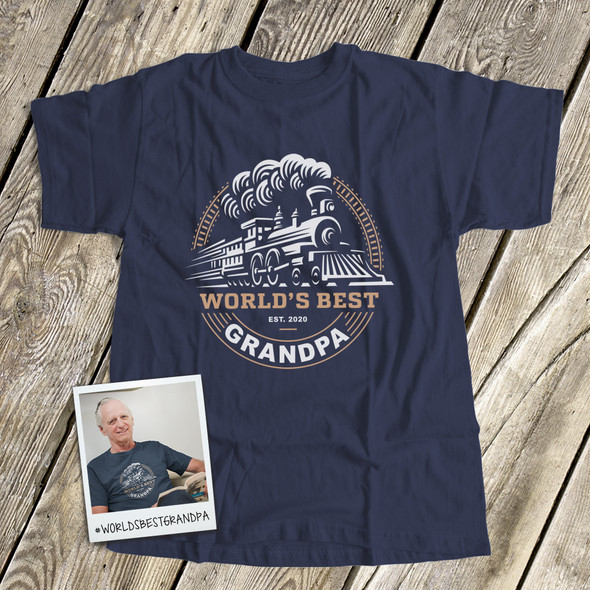 World's best grandpa steam engine train DARK Tshirt