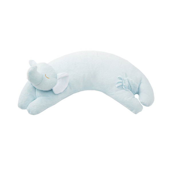 Blue Elephant Curved Pillow by Angel Dear