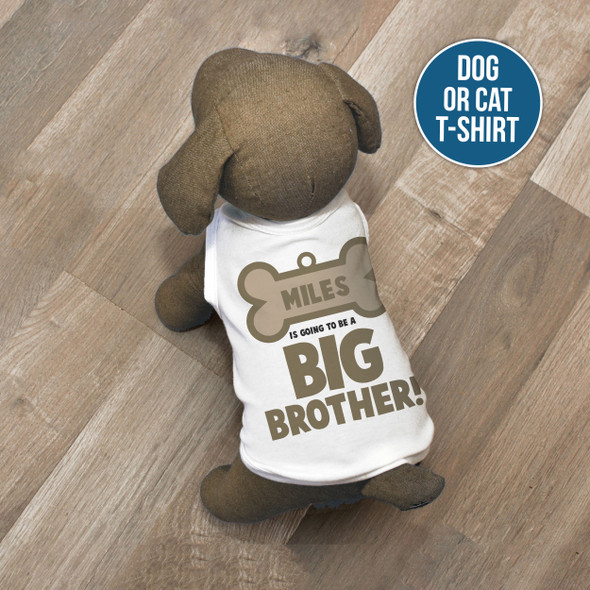 Dog shirt big brother to be dog bone pregnancy announcement personalized dog Tshirt