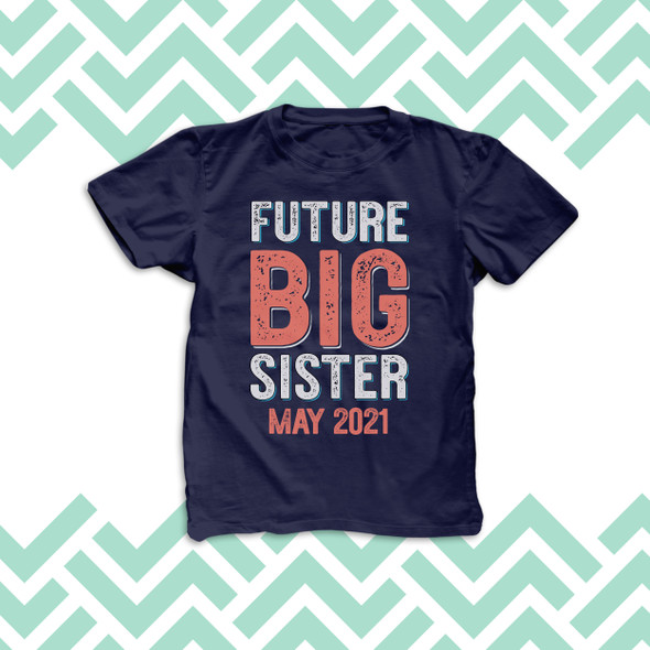 Future big sister simple text pregnancy announcement DARK Tshirt