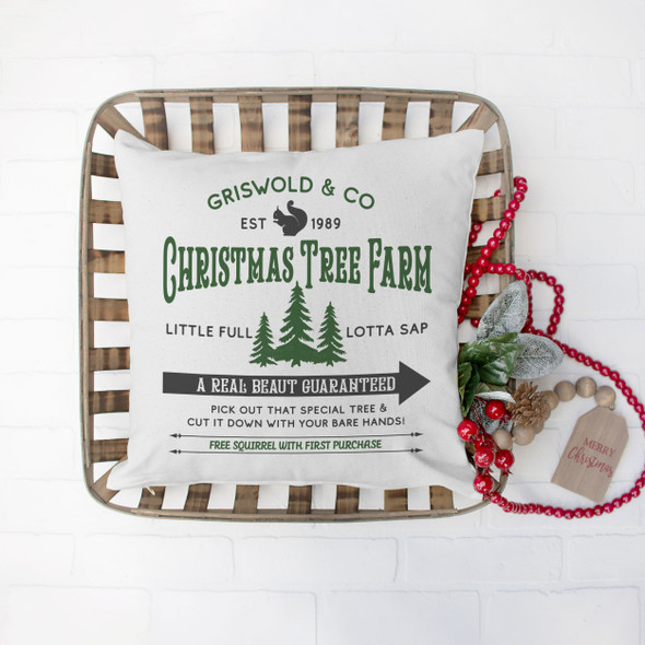 Griswold & Co christmas tree farm a real beaut throw pillowcase pillow