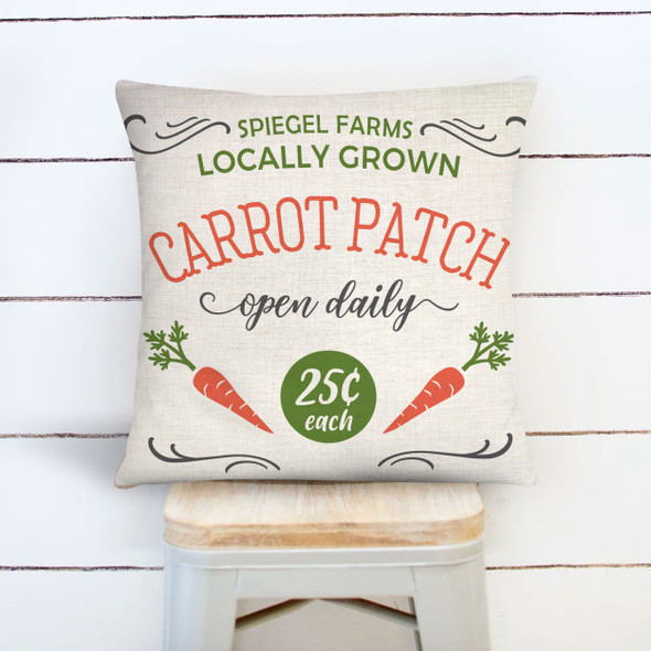 Easter carrot patch personalized throw pillowcase pillow