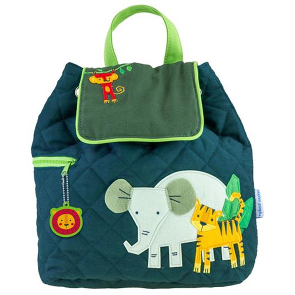Zoo Animals QUILTED backpack by Stephen Joseph with personalized embroidery option